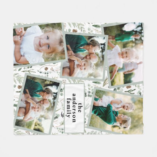 Couverture Polaire Moderne design multi photo famille déco puce (Devant (Horizontal))