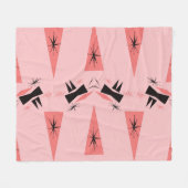 Couverture Polaire Moderne du milieu du siècle : Motif de corail rose (Devant (Horizontal))