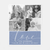 Couverture Polaire Moderne Dusty Blue Photos Amour Personnalisé (Devant)