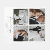 Couverture Polaire Moderne Elégant 4 Couple Photo Collage Anniversair (Devant (Horizontal))
