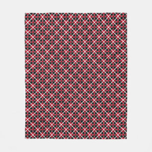 Couverture Polaire Moderne élégant carreaux noir rouge blanc