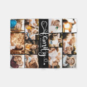 Couverture Polaire Moderne Family Script Hearts Photo Collage Chic (Devant (Horizontal))