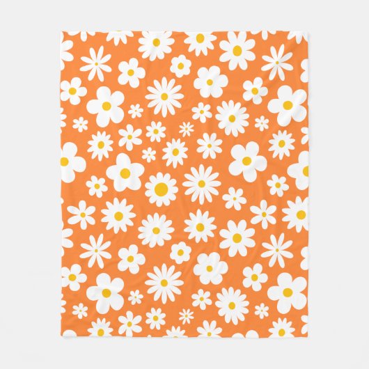 Couverture Polaire Moderne Flat Graphic Daisy Orange (Devant)