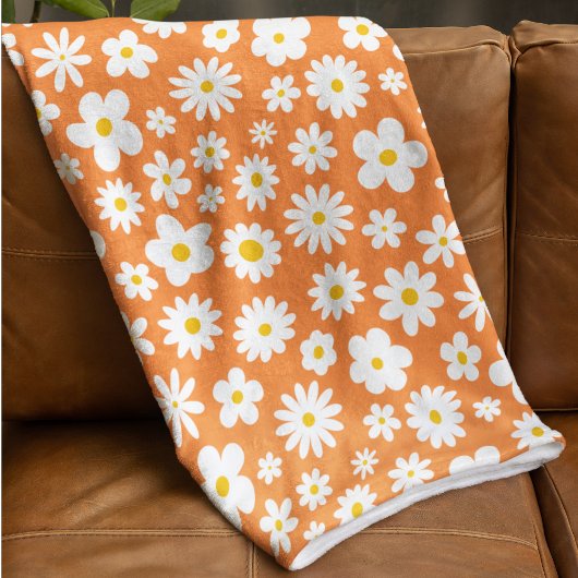 Couverture Polaire Moderne Flat Graphic Daisy Orange