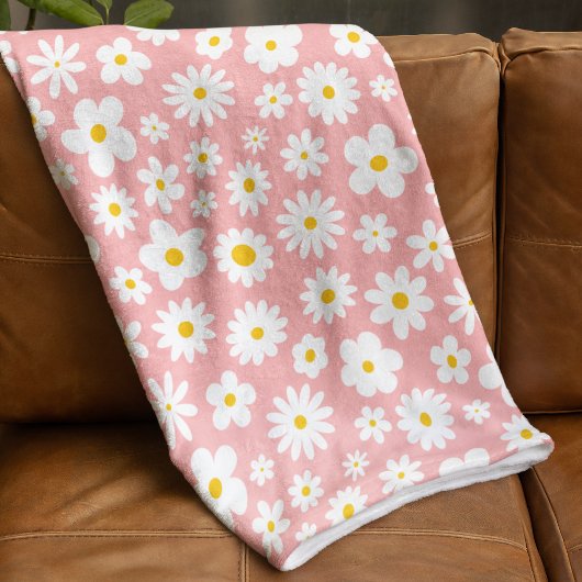 Couverture Polaire Moderne Flat Graphic Daisy Rose