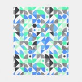 Couverture Polaire Moderne Géométrique Bleu Menthe (Devant)