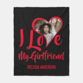 Couverture Polaire Moderne J'aime ma petite amie | Photo du coeur (Devant)