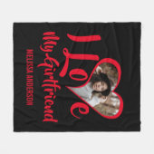 Couverture Polaire Moderne J'aime ma petite amie | Photo du coeur (Devant (Horizontal))