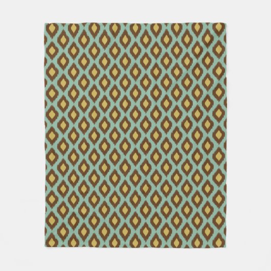 Couverture Polaire Moderne jaune bleu d'ikat tribal moderne (Devant)