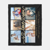 Couverture Polaire Moderne Je T'AIME 6 Photos Script Hearts (Devant)