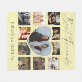 Couverture Polaire Moderne | Meilleurs amis | Collage de photos du co (Devant (Horizontal))