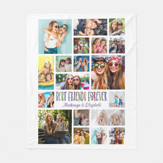 Couverture Polaire Moderne MEILLEURS AMIS POUR TOUJOURS Collage photo (Devant)