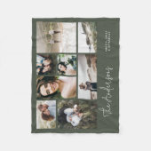 Couverture Polaire Moderne minimum multi 8 photo meilleurs amis kaki (Devant)