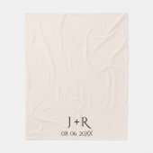 Couverture Polaire Moderne Monogramme couple mariage cadeau Mariage c (Devant)