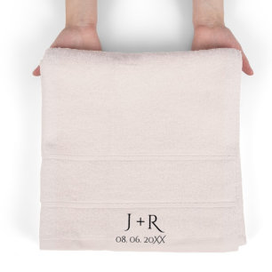 Couverture Polaire Moderne Monogramme couple mariage cadeau Mariage c