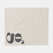 Couverture Polaire Moderne Monogramme Gras Initial Crème Beige Minima (Devant (Horizontal))