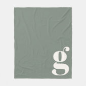 Couverture Polaire Moderne Monogramme Gras Initial Vert Sauge Minimal (Devant)