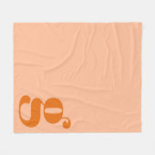 Couverture Polaire Moderne Monogramme Gras Initiale Pêche Orange Mini (Devant (Horizontal))