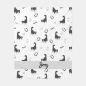 Couverture Polaire Moderne motif Border Collie & os en Flat Design (Devant)