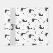 Couverture Polaire Moderne motif Border Collie & os en Flat Design (Devant (Horizontal))