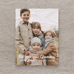 Couverture Polaire Moderne Nous t'aimons Grammy Famille Photo unique