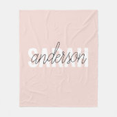 Couverture Polaire Moderne Pastel Rose Beauté Personnalisée Vous Nom (Devant)