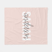 Couverture Polaire Moderne Pastel Rose Beauté Personnalisée Vous Nom (Devant (Horizontal))