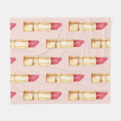 Couverture Polaire Moderne Pastel rose & rouge Motif à lèvres (Devant (Horizontal))