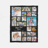 Couverture Polaire Moderne Personnalisé 19 Photo Collage noir (Devant)