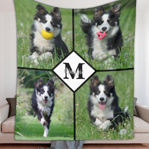 Couverture Polaire Moderne Personnalisé 4 Photo Collage animal de com