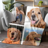 Couverture Polaire Moderne Pet 4 Collage d'images Personnaliser l'Amo