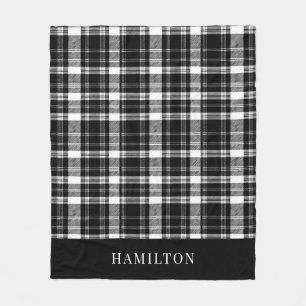 Couverture Polaire Moderne Plaid Personnalisé Rustique Noir et Blanc