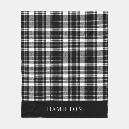 Couverture Polaire Moderne Plaid Personnalisé Rustique Noir et Blanc (Devant)