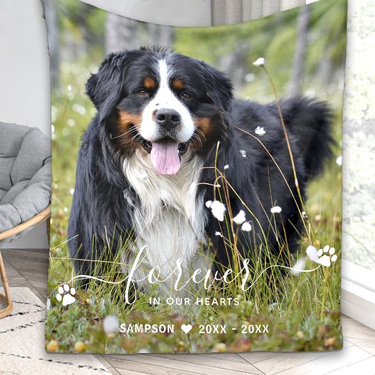 Couverture Polaire Moderne pour toujours dans nos coeurs Pet photo Me