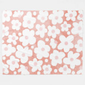 Couverture Polaire Moderne Rétro Motif en terre cuite rose (Devant (Horizontal))