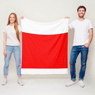 Couverture polaire moderne rouge et blanc