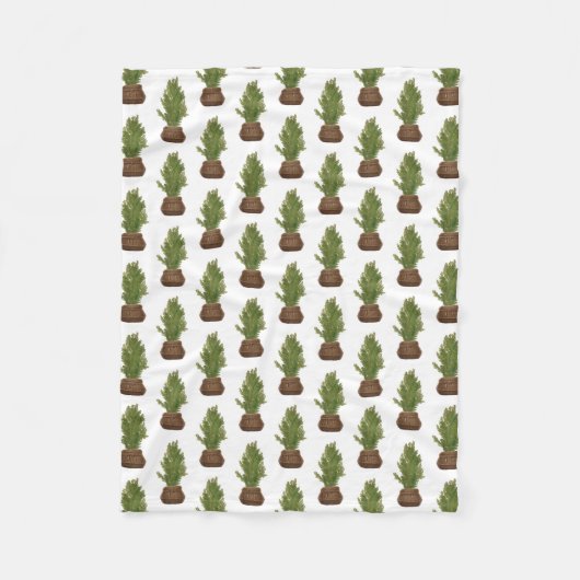 Couverture Polaire Moderne Russe Aquarelle Noël Arbre de Noël (Devant)