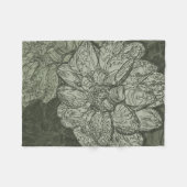 Couverture Polaire Moderne Sage Vert Floral Dahlia Motif (Devant (Horizontal))