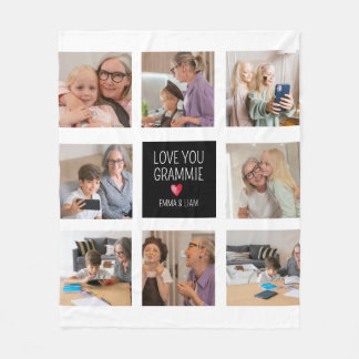 Couverture Polaire Moderne Simple Grand-Mère Coeur 8 Photo Collage pe