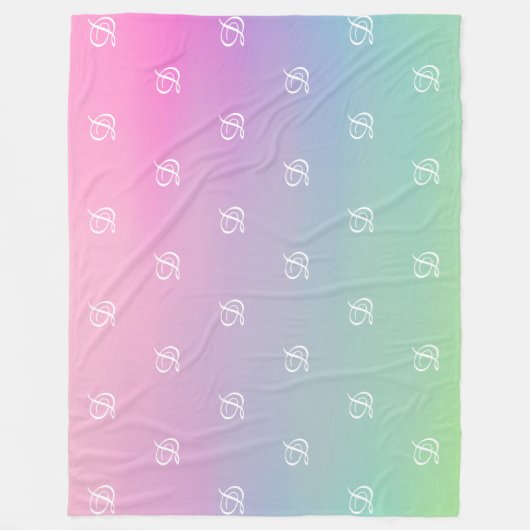 Couverture Polaire moderne simple rose bébé monogrammed initial (Devant)