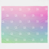 Couverture Polaire moderne simple rose bébé monogrammed initial (Devant (Horizontal))