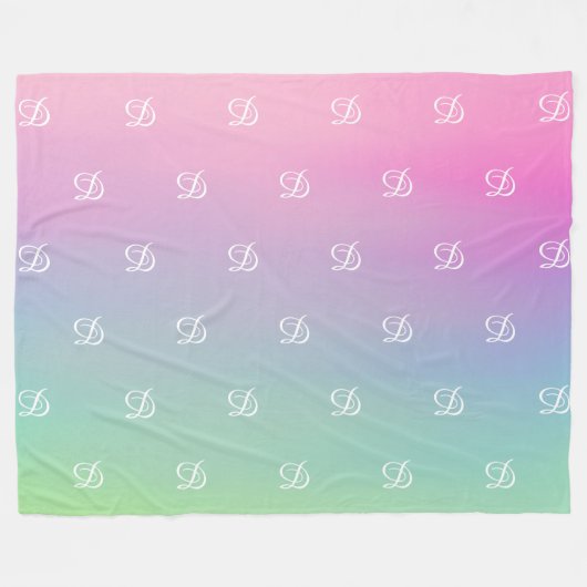 Couverture Polaire moderne simple rose bébé monogrammed initial (Devant (Horizontal))