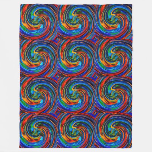 Couverture Polaire Moderne Swirl Abstract Art #8 (Devant)