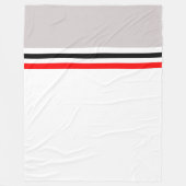 Couverture Polaire Moderne tendance gris rouge noir et blanc rayé (Devant)