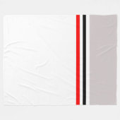 Couverture Polaire Moderne tendance gris rouge noir et blanc rayé (Devant (Horizontal))