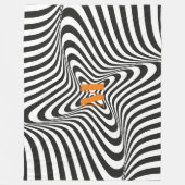 Couverture Polaire Moderne Zebra Design Rétro Wave Monogramme (Devant)