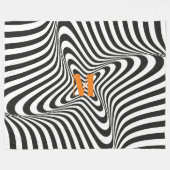 Couverture Polaire Moderne Zebra Design Rétro Wave Monogramme (Devant (Horizontal))