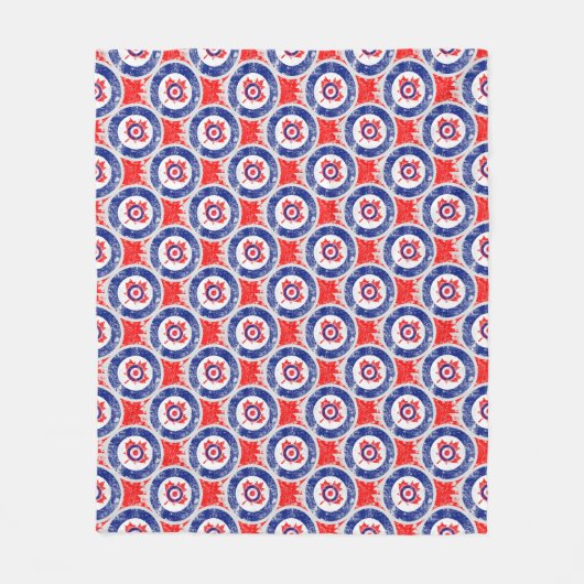 Couverture Polaire Modes cible Mod feuille d'érable Grunge cible Roun (Devant)