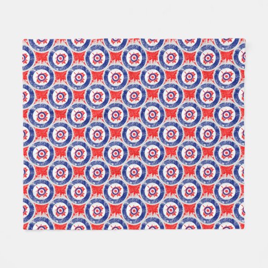 Couverture Polaire Modes cible Mod feuille d'érable Grunge cible Roun (Devant (Horizontal))