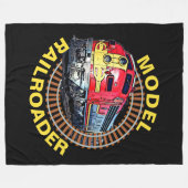 Couverture Polaire Modifier le modèle de texte Railroader Red Yellow (Devant (Horizontal))